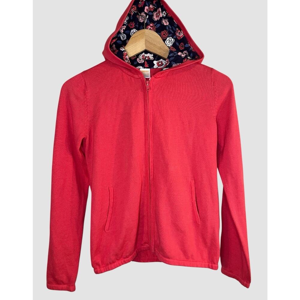 GYMBOREE Girls 10/12 Full Zip Up Hoodie Sweatshirt Outerwear Pink Floral NWT